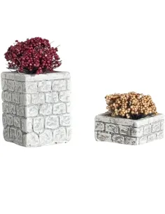 Set 2 fioriere in gesso per statue da 10-12 cm