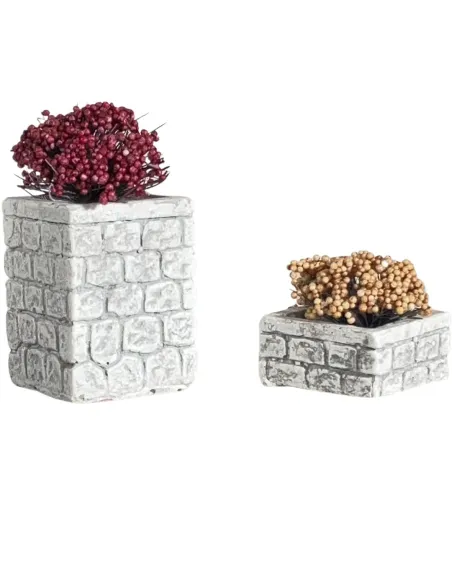 Set of Two Plaster Planters for 10–12 cm Nativity Figures