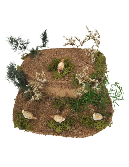 Animated Pecking Hens in PVC, for 10–12 cm Nativity Figures