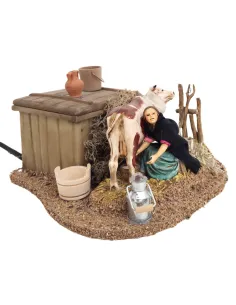 Animated 10 cm PVC Landi Milking Woman