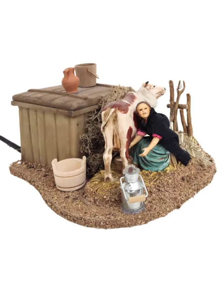 Animated 10 cm PVC Landi Milking Woman