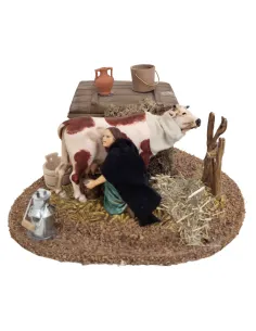Animated 10 cm PVC Landi Milking Woman 2