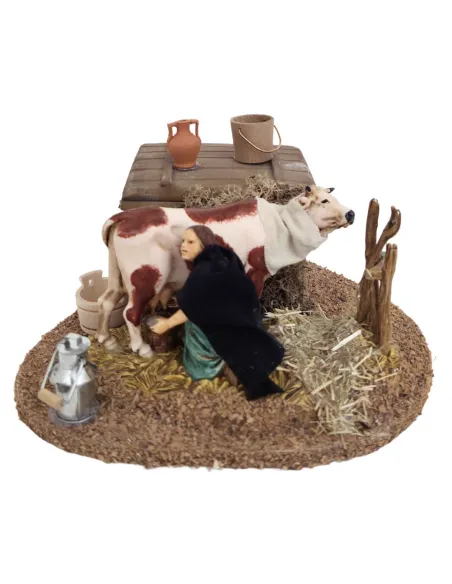 Animated 10 cm PVC Landi Milking Woman