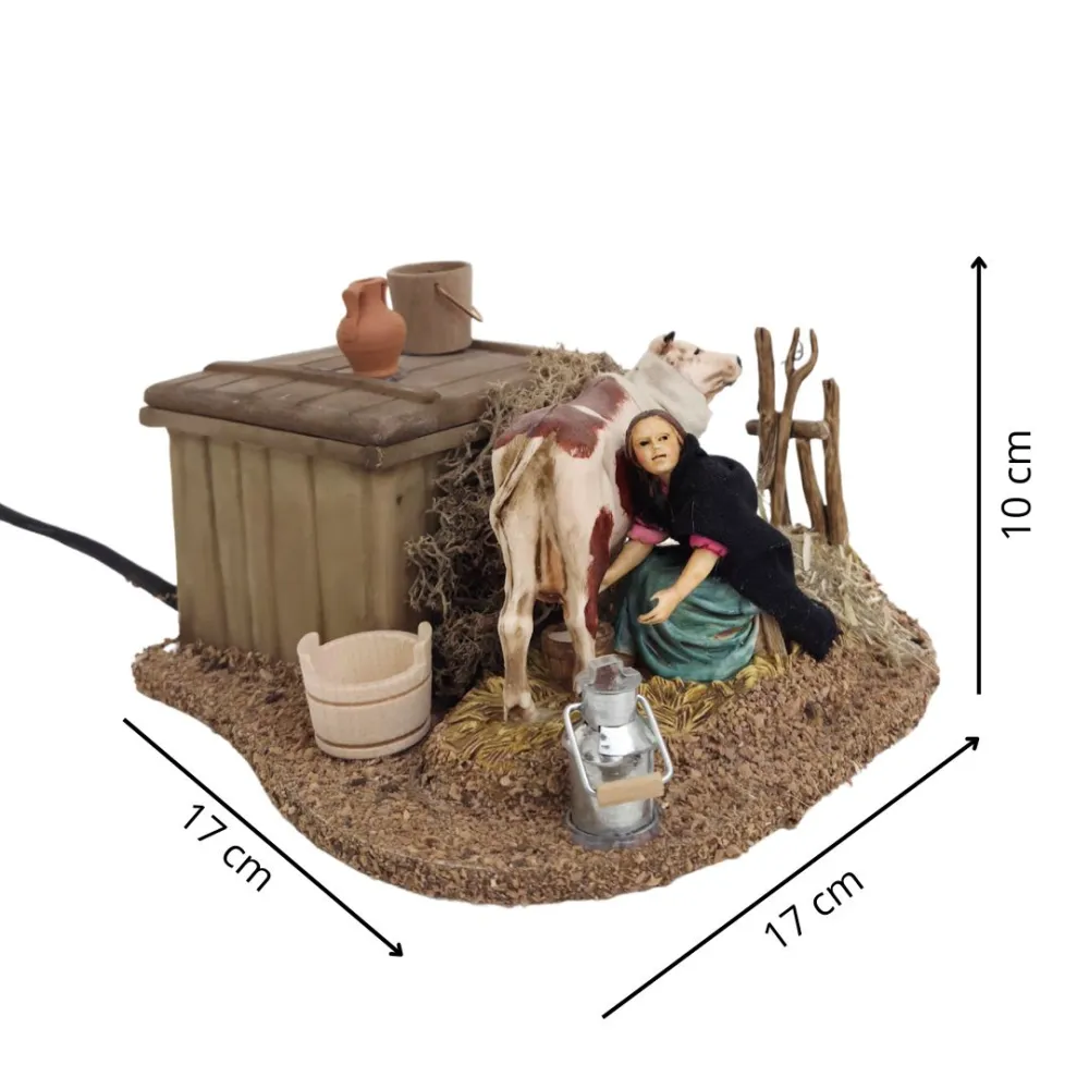 Animated 10 cm PVC Landi Milking Woman