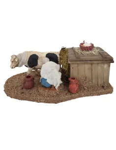 Animated 10 cm PVC Oliver Milking Woman 2