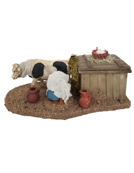 Animated 10 cm PVC Oliver Milking Woman