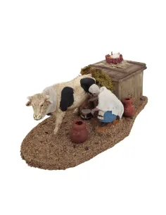 Animated 10 cm PVC Oliver Milking Woman