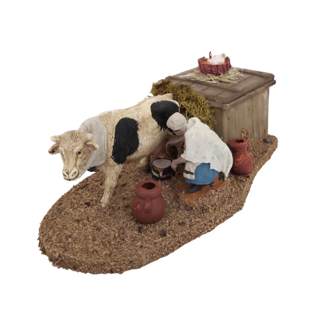 Animated 10 cm PVC Oliver Milking Woman