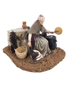 Animated 12 cm PVC Landi Woman Roasting Chestnuts 2