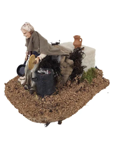 Animated 12 cm PVC Landi Woman Roasting Chestnuts