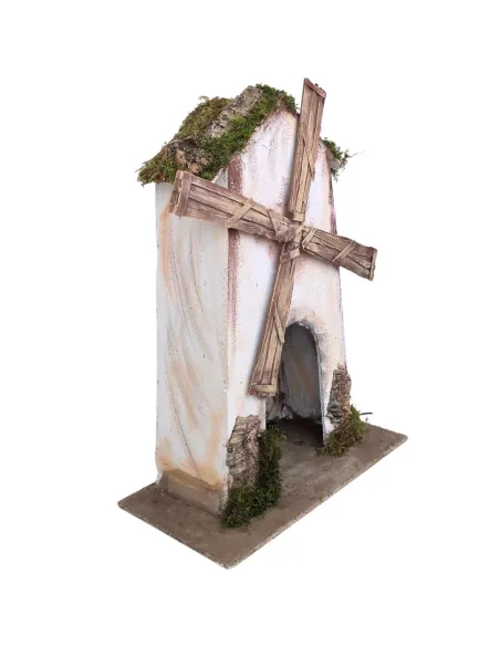 Mulino a vento in legno per statue da 30 cm in movimento