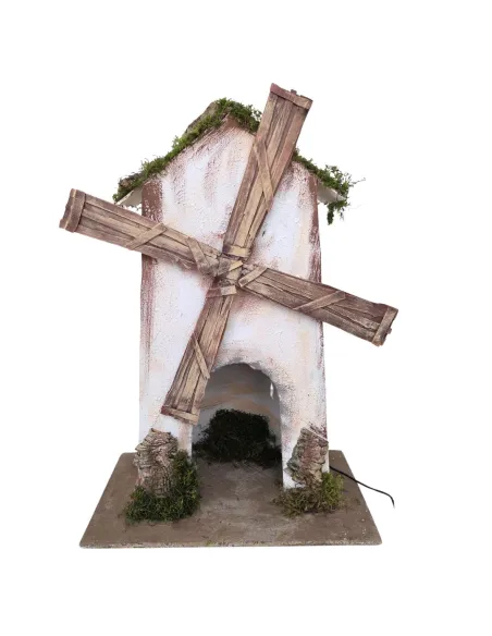 Mulino a vento in legno per statue da 30 cm in movimento