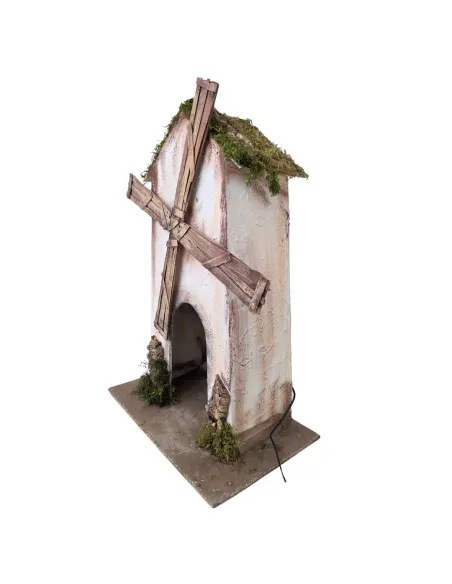 Mulino a vento in legno per statue da 30 cm in movimento