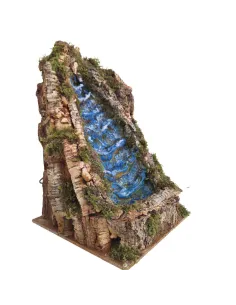 Waterfall in Wood and Cork with Moving Water, for 20–25 cm Nativity Figures
