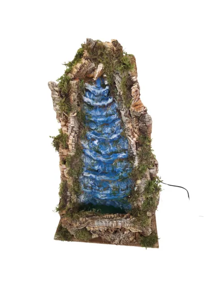 Waterfall in Wood and Cork with Moving Water, for 20–25 cm Nativity Figures