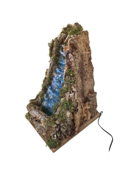 Waterfall in Wood and Cork with Moving Water, for 20–25 cm Nativity Figures