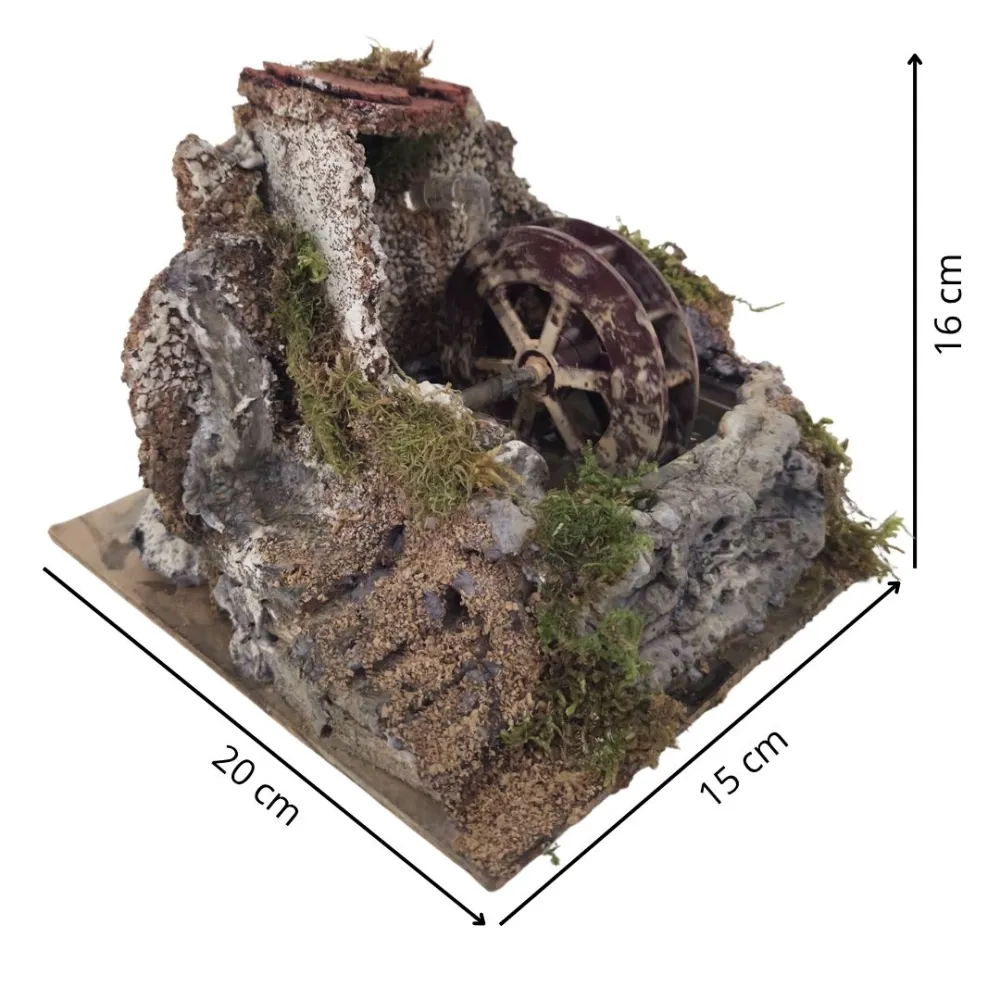 Watermill with Moving Water, for 8–10 cm Nativity Figures