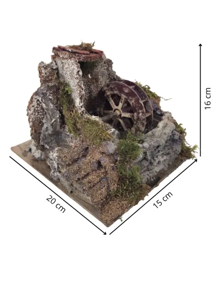 Mulino ad acqua per statue da 8-10 cm con acqua in movimento