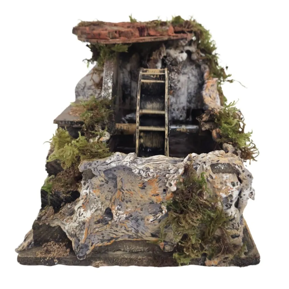 Mulino ad acqua con scala laterale per statue da 12-15 cm