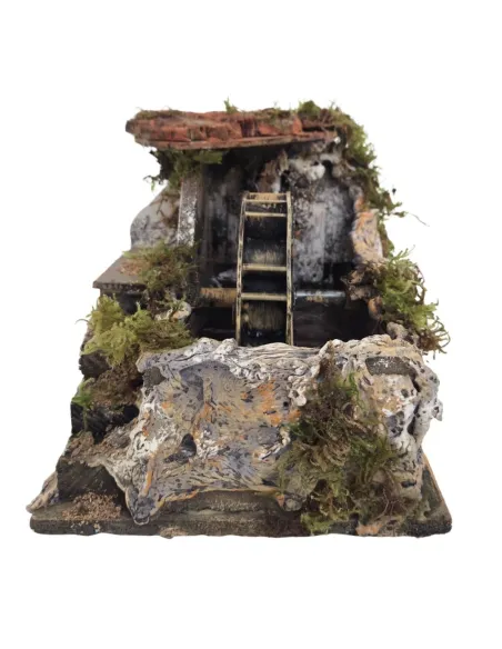 Mulino ad acqua con scala laterale per statue da 12-15 cm