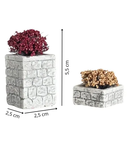 Set of Two Plaster Planters for 10–12 cm Nativity Figures