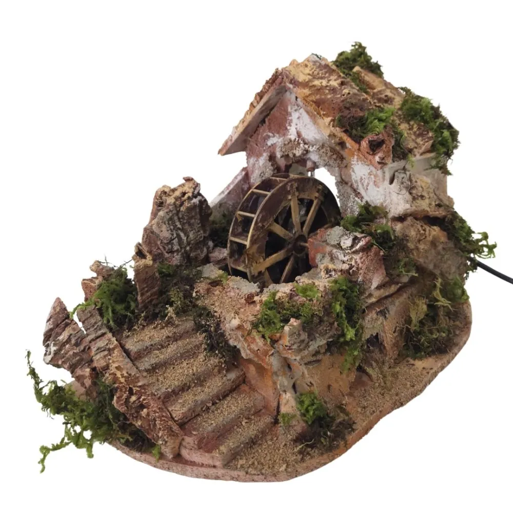 Watermill with Moving Water, for 12–15 cm Nativity Figures