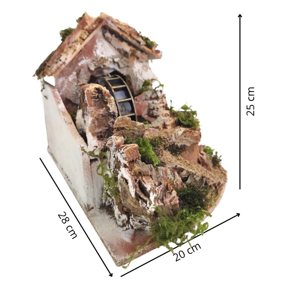 Watermill with Moving Water, for 12–15 cm Nativity Figures