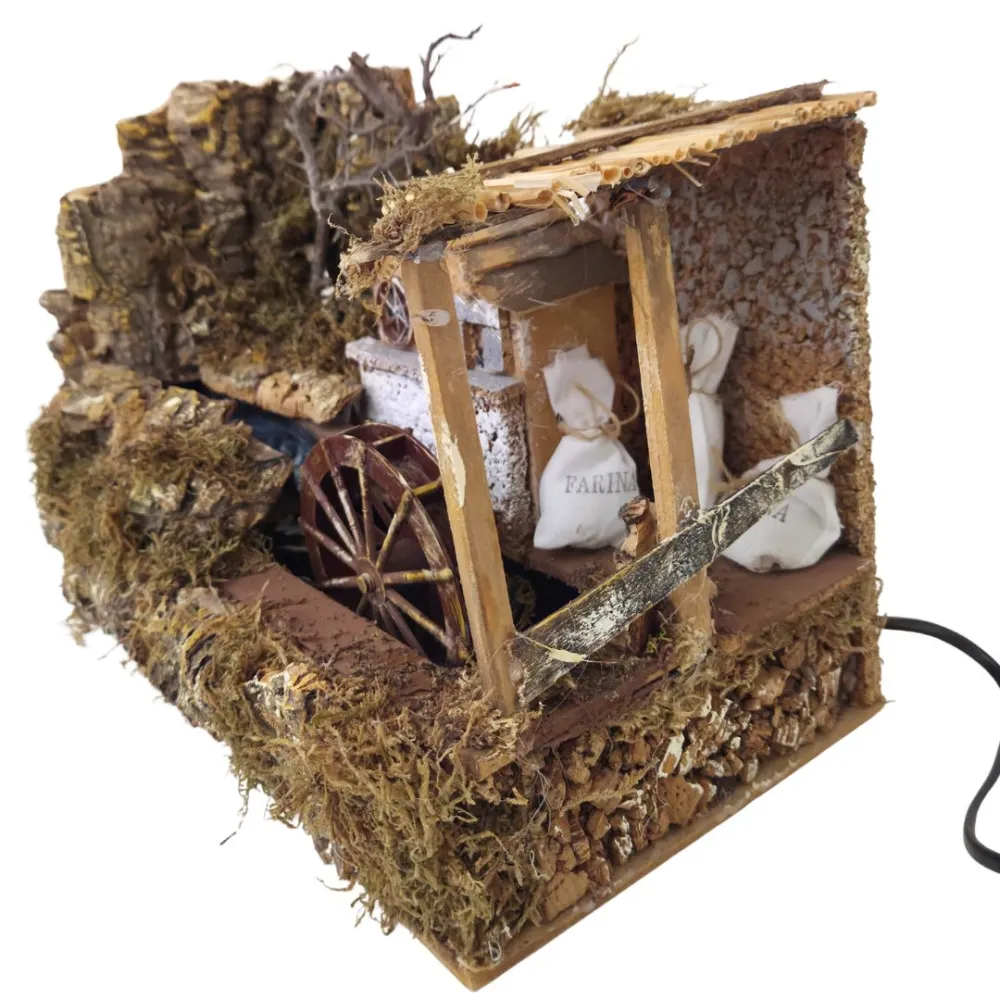 Watermill with Stream and House, for 8–10 cm Nativity Figures