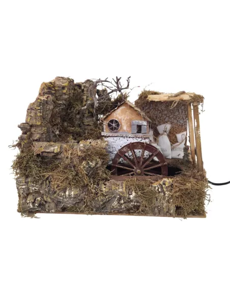 Watermill with Stream and House, for 8–10 cm Nativity Figures