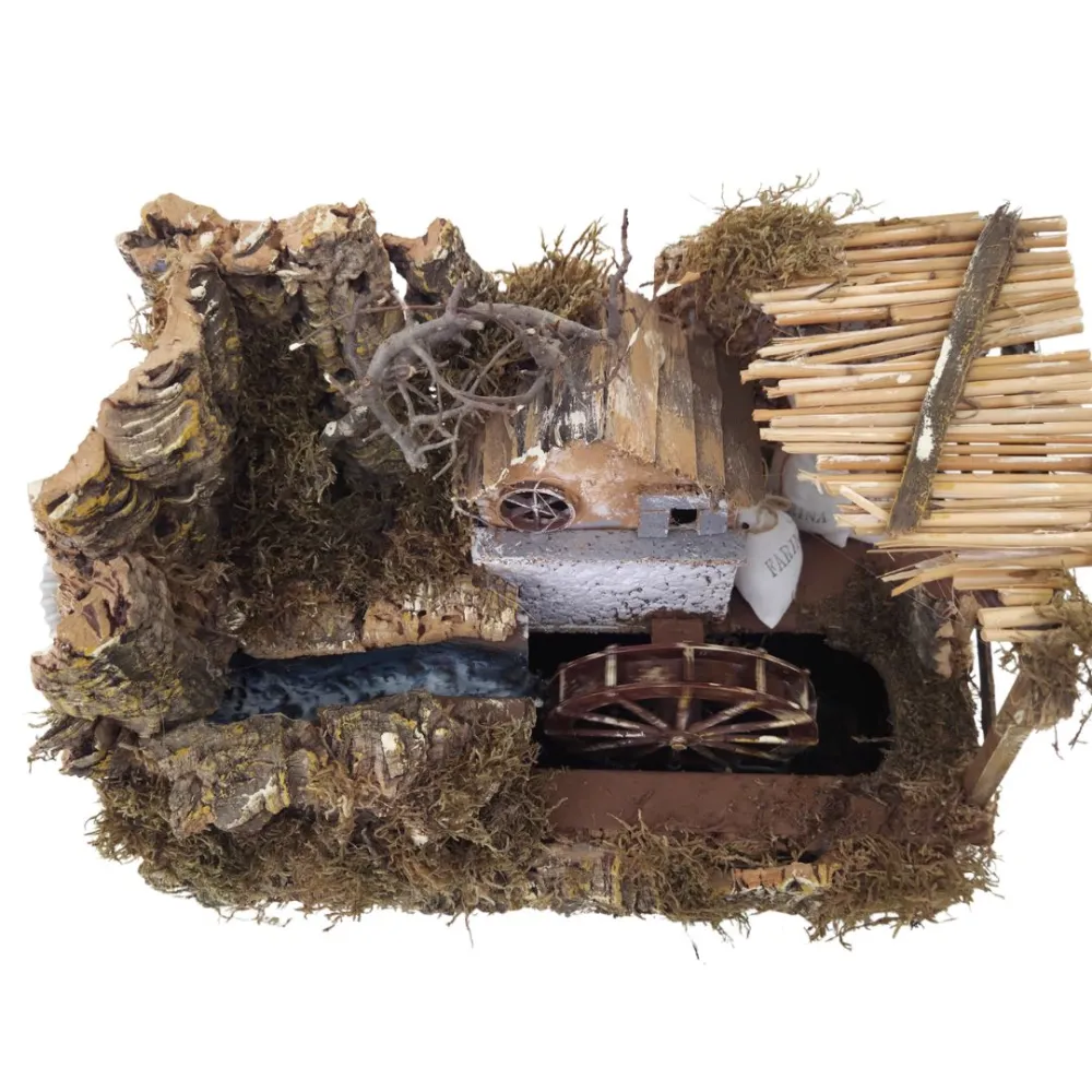 Watermill with Stream and House, for 8–10 cm Nativity Figures