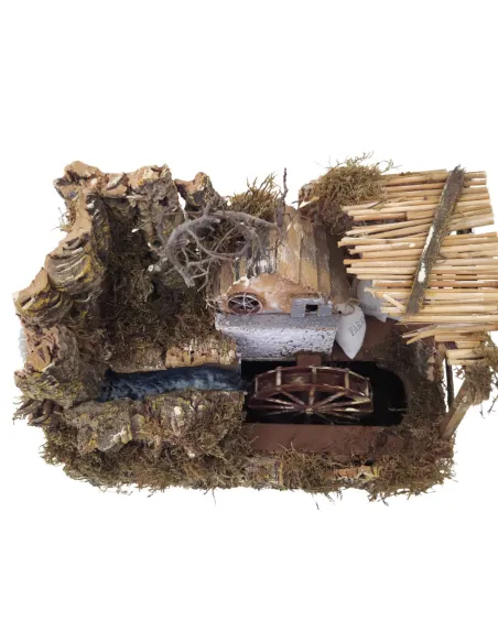 Watermill with Stream and House, for 8–10 cm Nativity Figures
