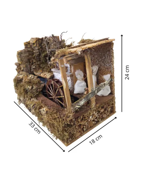 Watermill with Stream and House, for 8–10 cm Nativity Figures