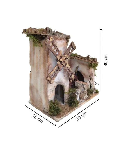 Animated Windmill and Watermill for 8–10 cm Nativity Figures