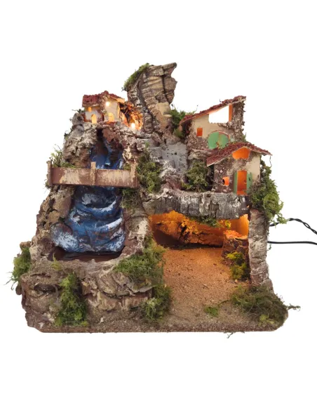 Village with Waterfall and Grotto for 6–7 cm Nativity Figures