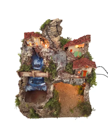 Village with Waterfall and Grotto for 6–7 cm Nativity Figures