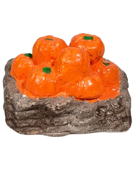 Cesto con zucche in gesso per statue da 20 cm