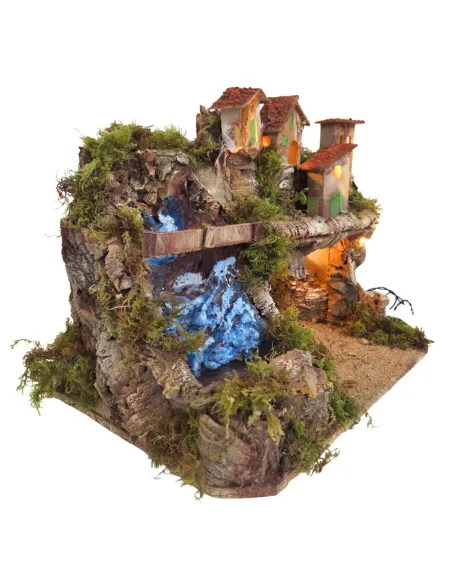 Village with Waterfall and Grotto for 10–12 cm Nativity Figures
