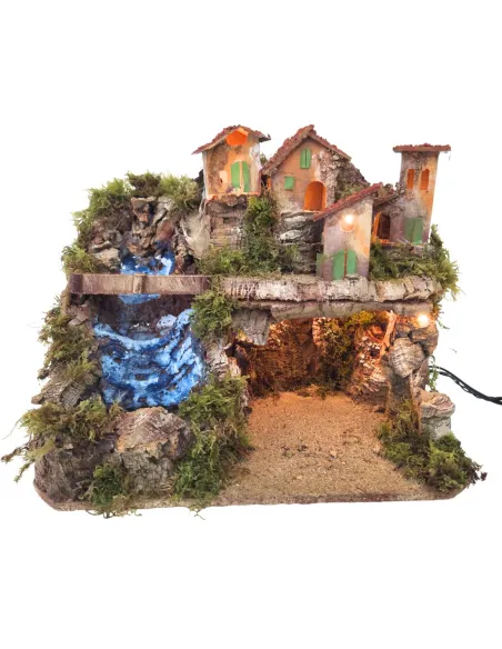Village with Waterfall and Grotto for 10–12 cm Nativity Figures