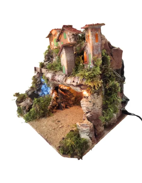 Village with Waterfall and Grotto for 10–12 cm Nativity Figures
