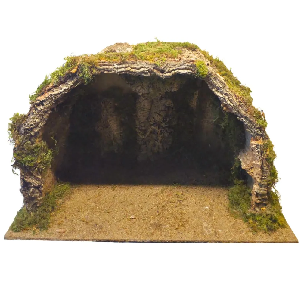 Cork Grotto with Lights, for 25–30 cm Nativity Figures