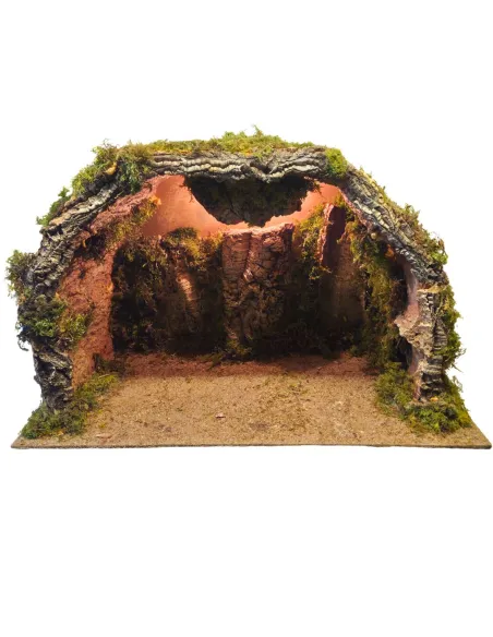 Grotta in sughero con luce per statue da 25-30 cm