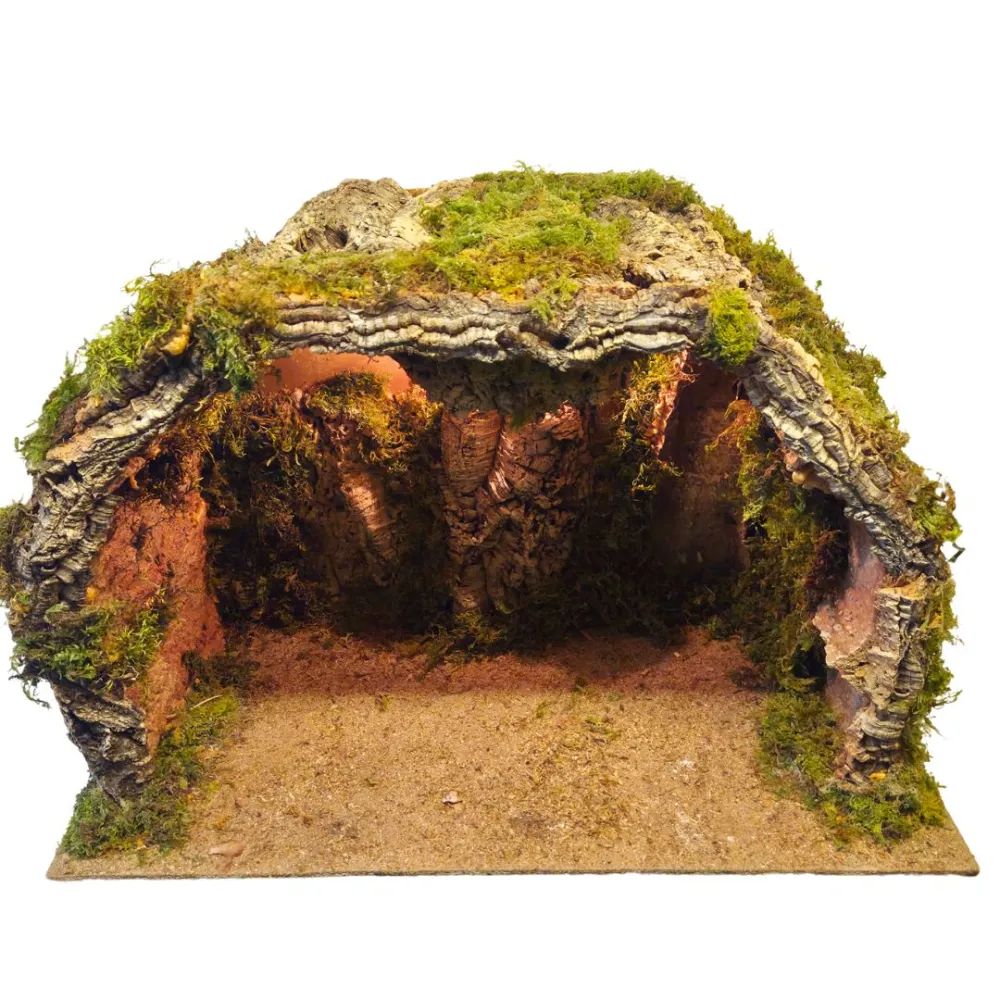 Cork Grotto with Lights, for 25–30 cm Nativity Figures