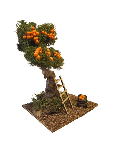 Albero con arance e scala per statue da 8-10 cm