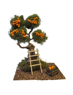 Albero con arance e scala per statue da 8-10 cm