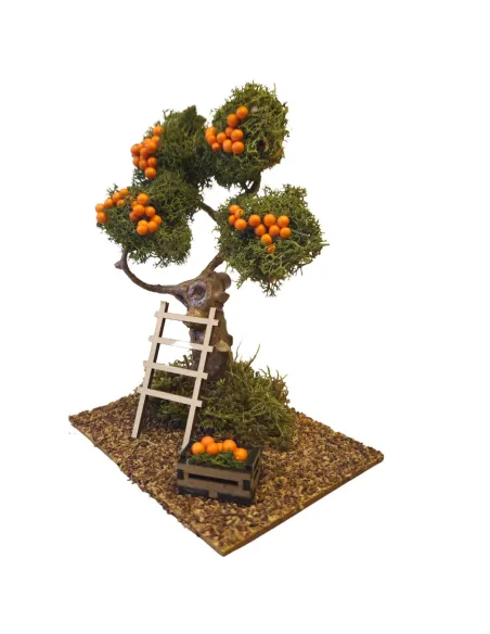 Albero con arance e scala per statue da 8-10 cm