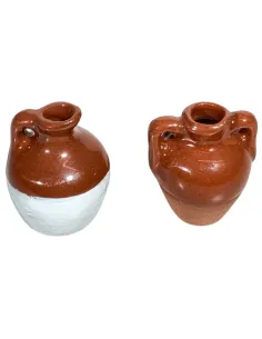 Set 2 anfore in terracotta smaltate per statue da 8-10 cm 2
