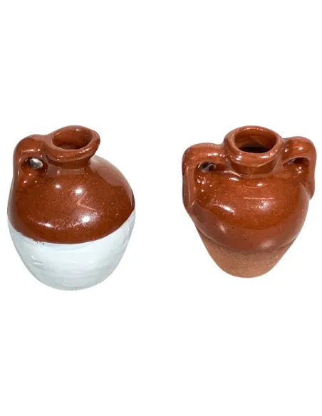 Set of 2 Glazed Terracotta Amphorae for 8–10 cm Nativity Figures