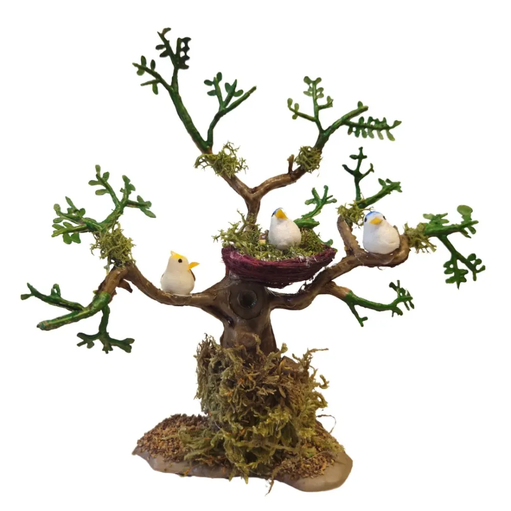 Tree with Nest and Birds, for 8–10 cm Nativity Figures