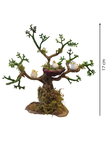 Tree with Nest and Birds, for 8–10 cm Nativity Figures