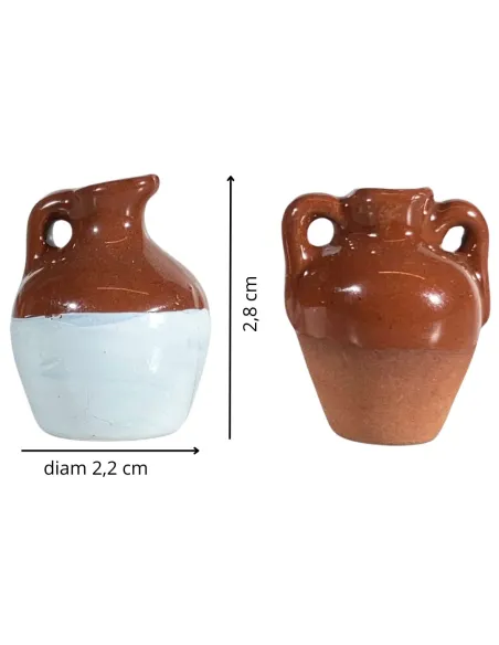 Set of 2 Glazed Terracotta Amphorae for 8–10 cm Nativity Figures